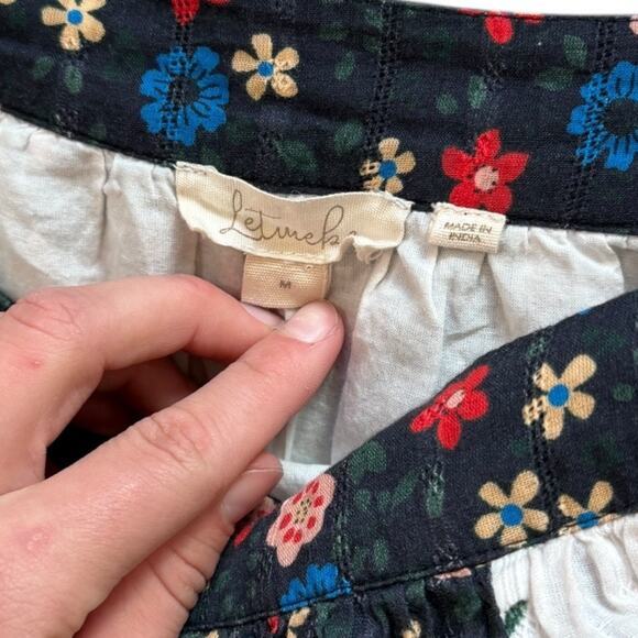 Anthropologie Let Me Be Contrast Plaid Floral Maxi Skirt - Picture 4 of 7